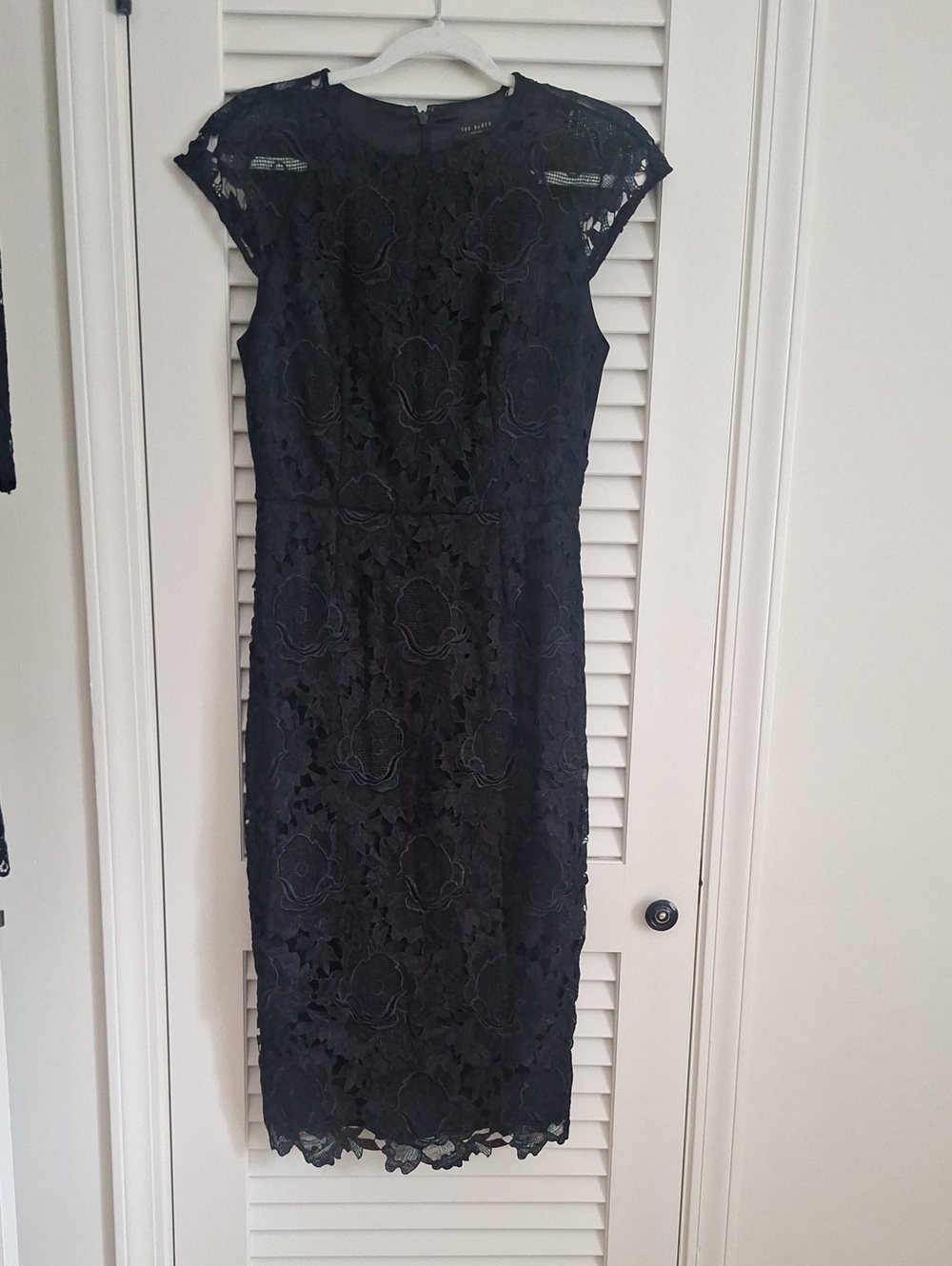 Ted Baker Black Floral Lace Midi Dress